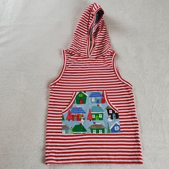 Fireflies & Fairytales Striped Christmas Hooded Top 3T - Picture 1 of 8